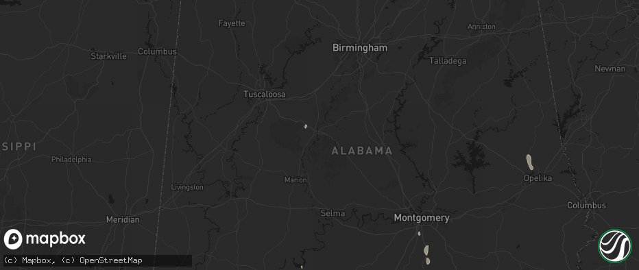 Hail map in Centreville, AL on July 18, 2026