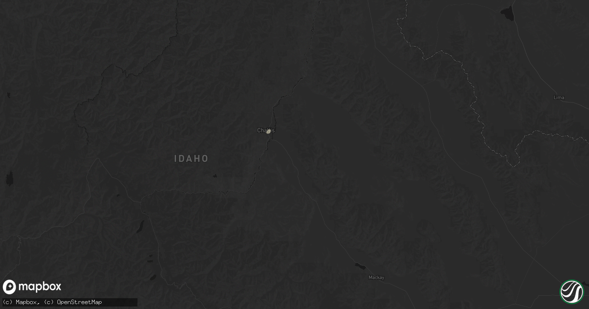 Hail map in Challis, ID on July 18, 2026