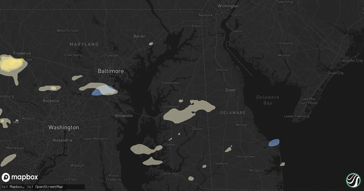 Hail map in Church Hill, MD on July 18, 2026
