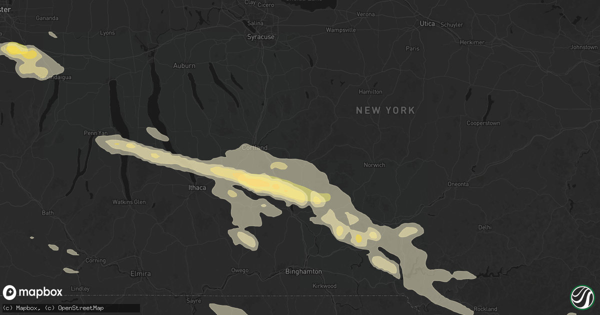 Hail map in Cincinnatus, NY on July 18, 2026