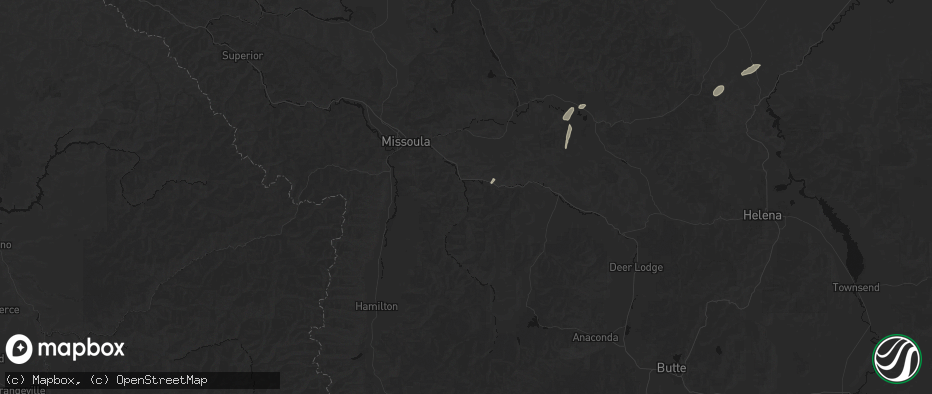 Hail map in Clinton, MT on July 18, 2026
