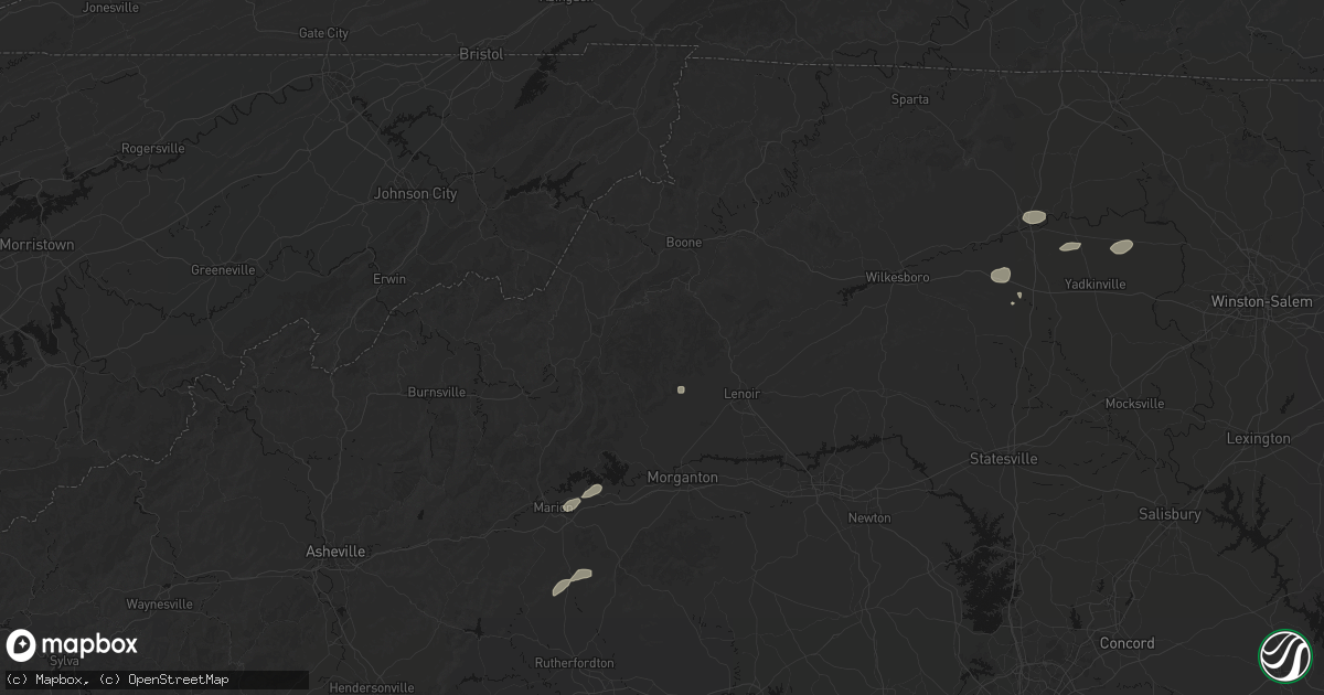 Hail map in Collettsville, NC on July 18, 2026