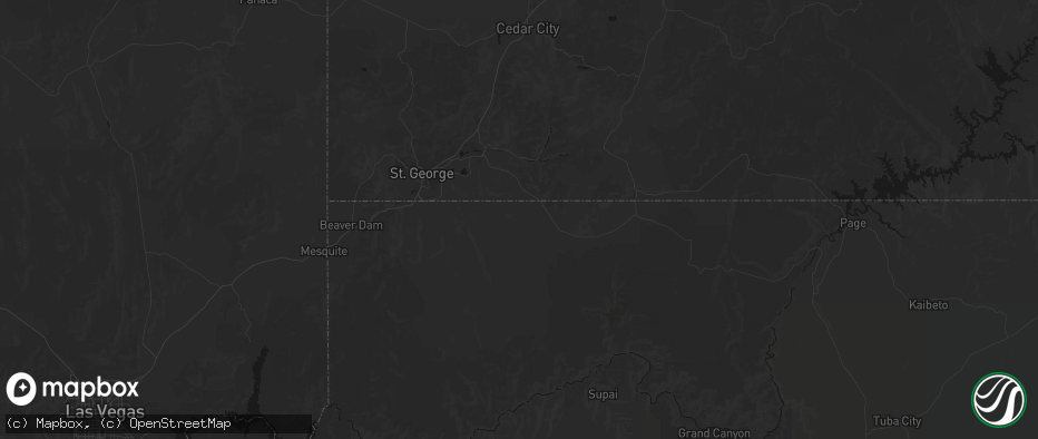 Hail map in Colorado City, AZ on July 18, 2026