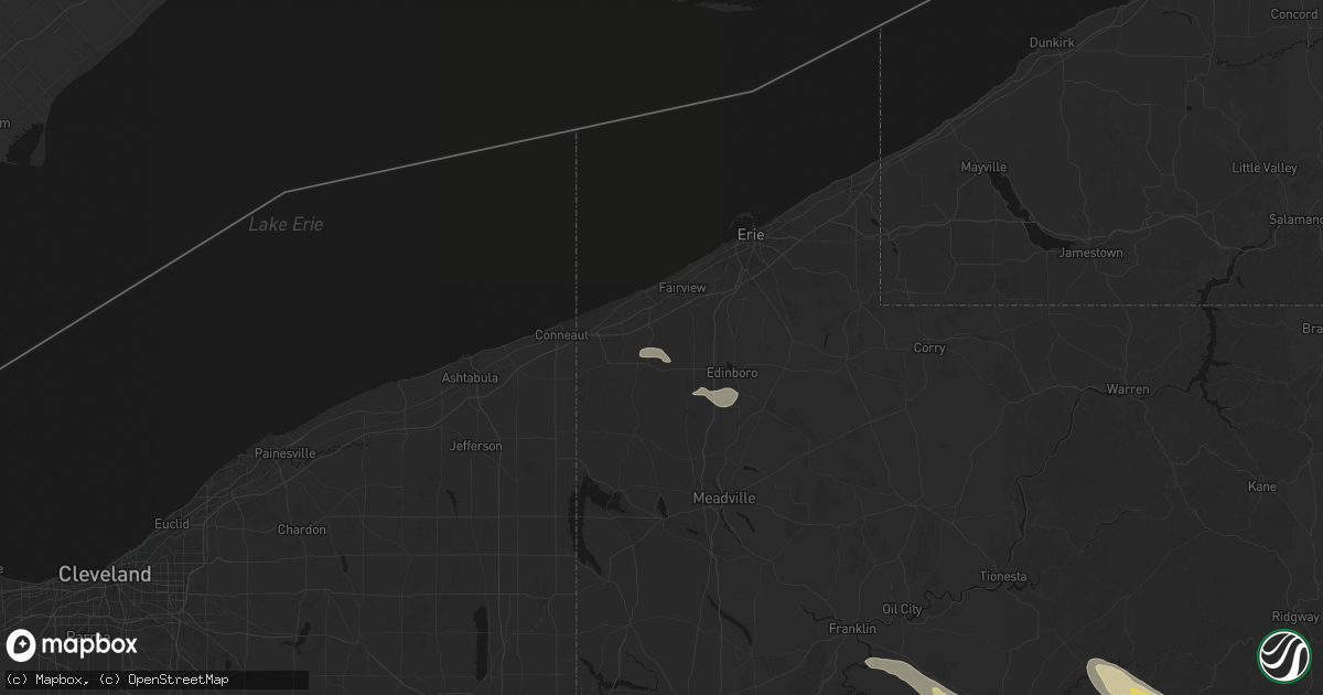 Hail map in Cranesville, PA on July 18, 2026