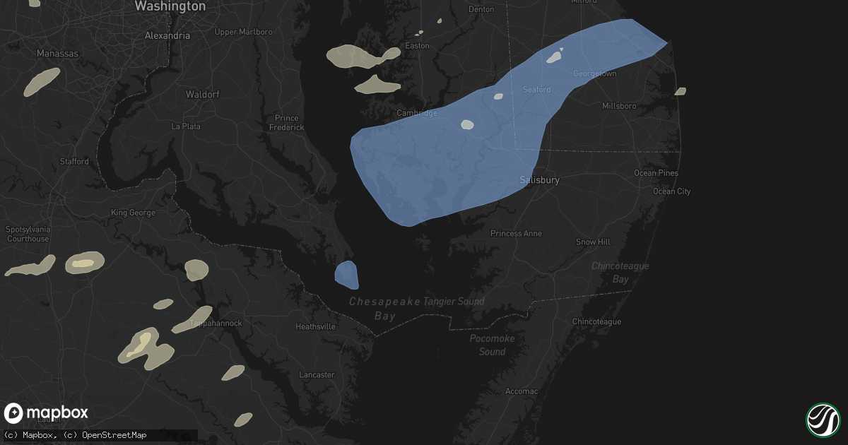 Hail map in Crocheron, MD on July 18, 2026