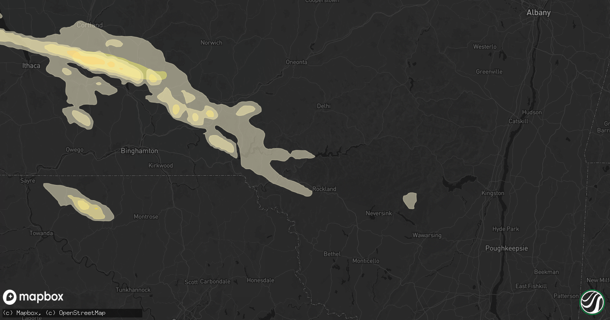 Hail map in Downsville, NY on July 18, 2026