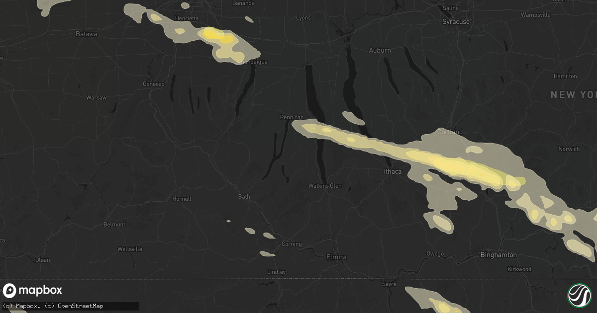 Hail map in Dundee, NY on July 18, 2026
