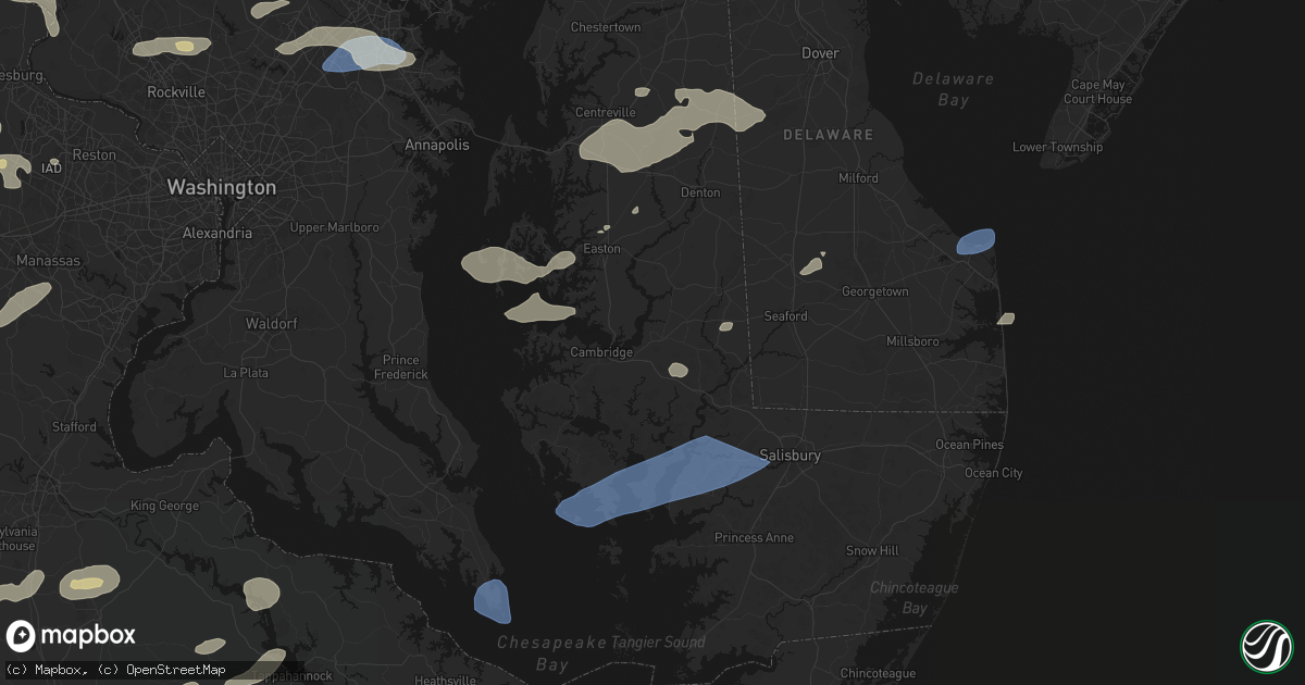 Hail map in East New Market, MD on July 18, 2026