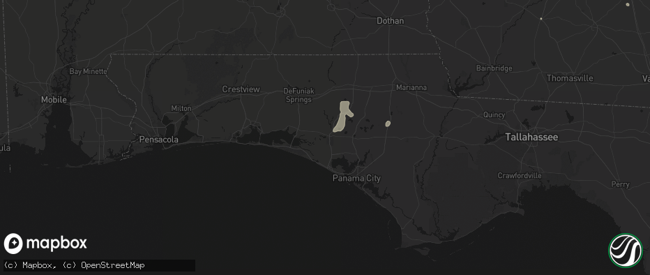 Hail map in Ebro, FL on July 18, 2026