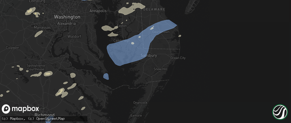 Hail map in Eden, MD on July 18, 2026