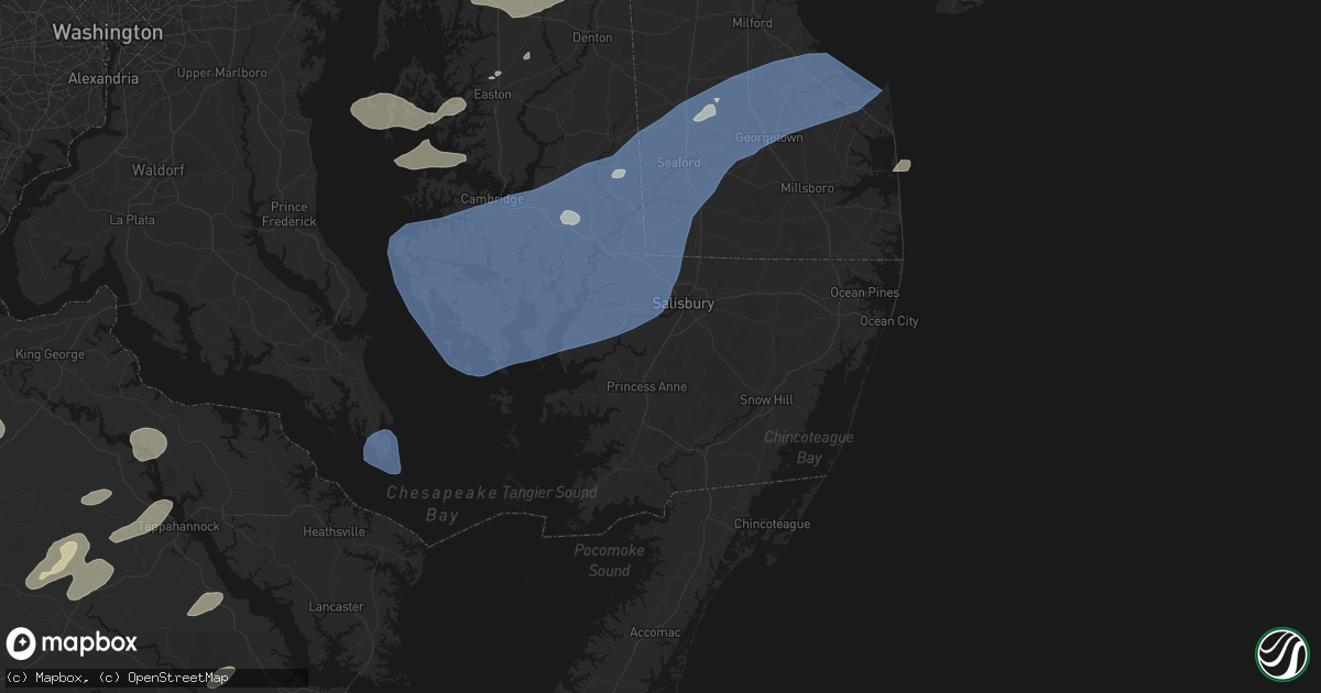 Hail map in Eden, MD on July 18, 2026