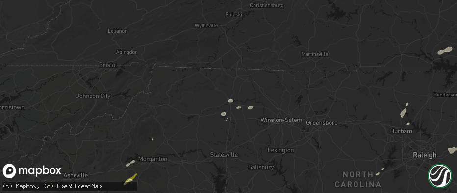 Hail map in Elkin, NC on July 18, 2026