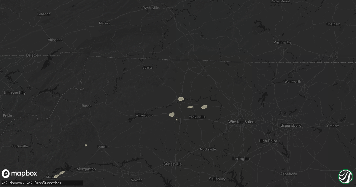 Hail map in Elkin, NC on July 18, 2026