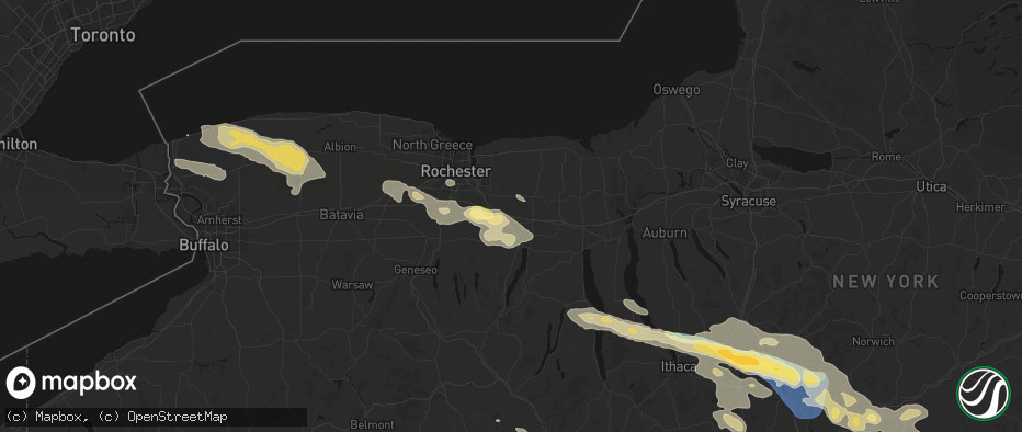 Hail map in Farmington, NY on July 18, 2026