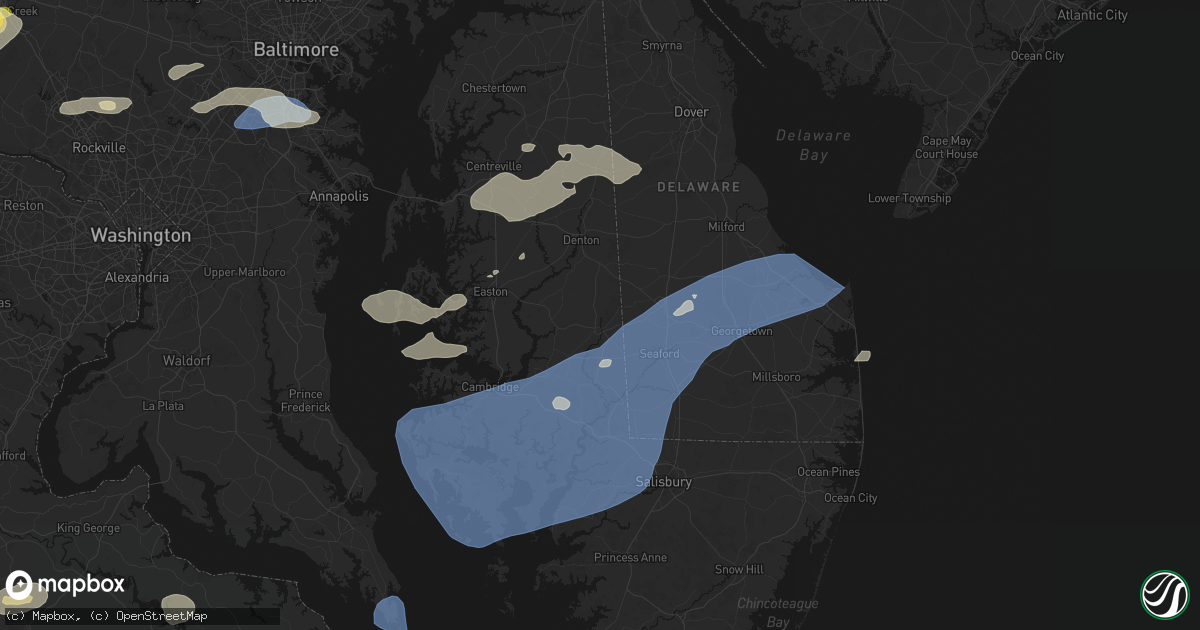 Hail map in Federalsburg, MD on July 18, 2026