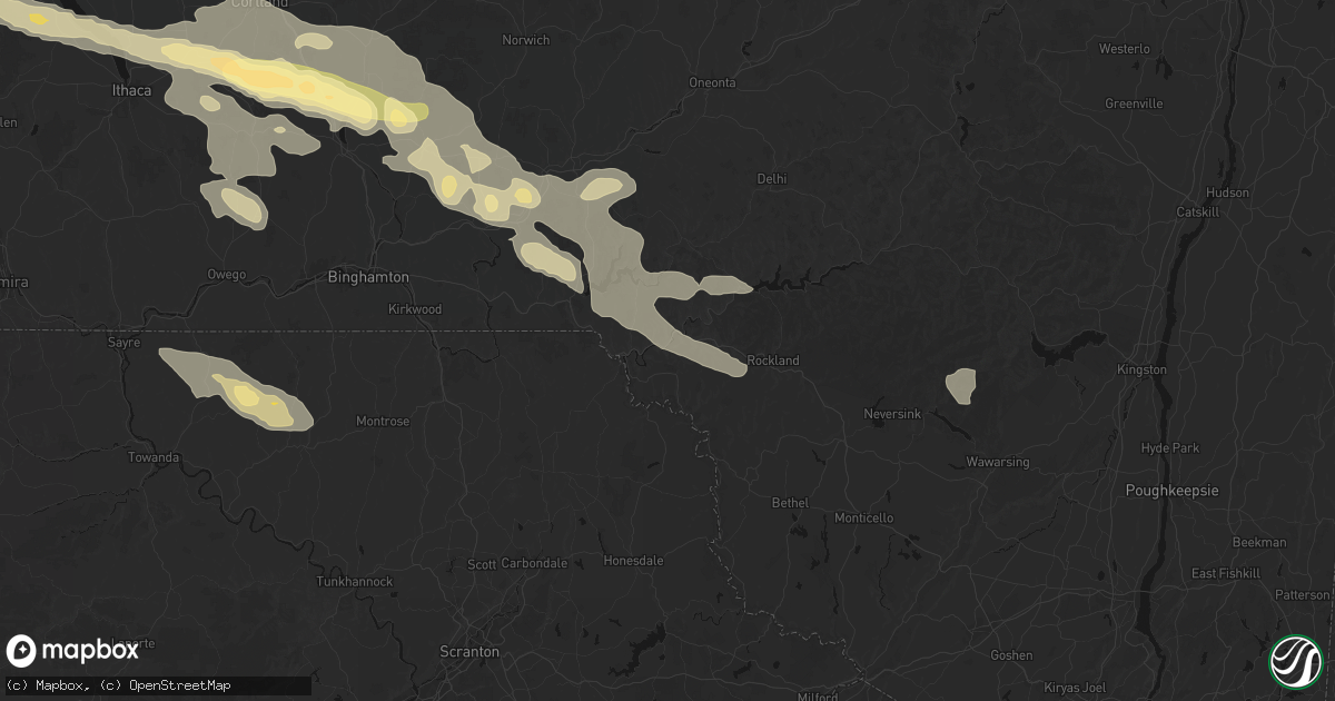 Hail map in Fishs Eddy, NY on July 18, 2026