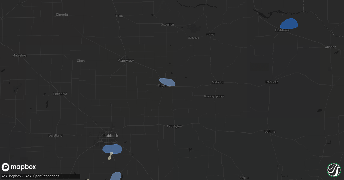 Hail map in Floydada, TX on July 18, 2026
