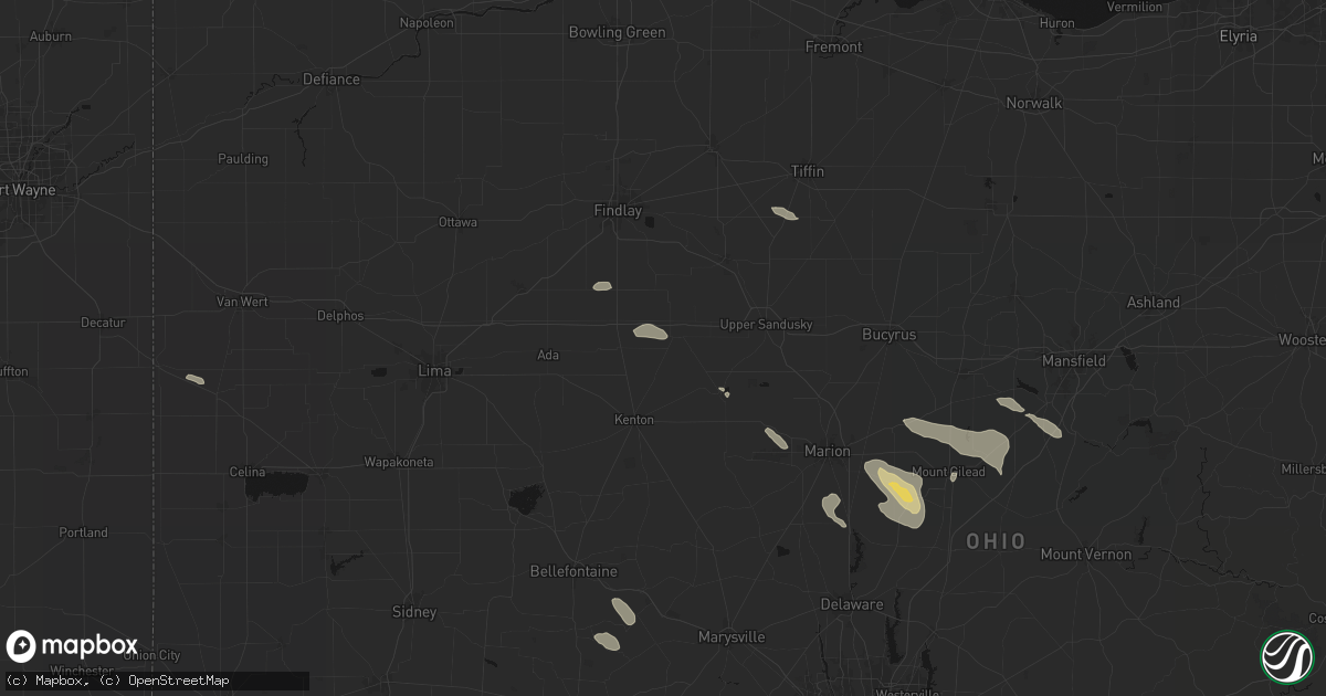 Hail map in Forest, OH on July 18, 2026