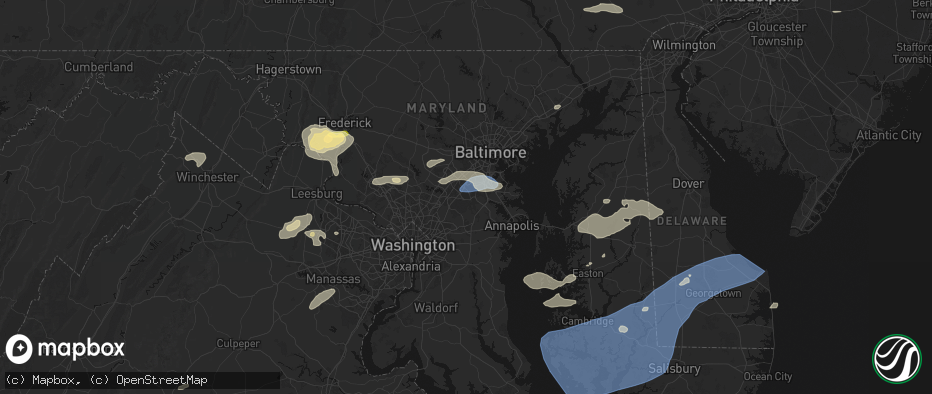 Hail map in Fort George G Meade, MD on July 18, 2026