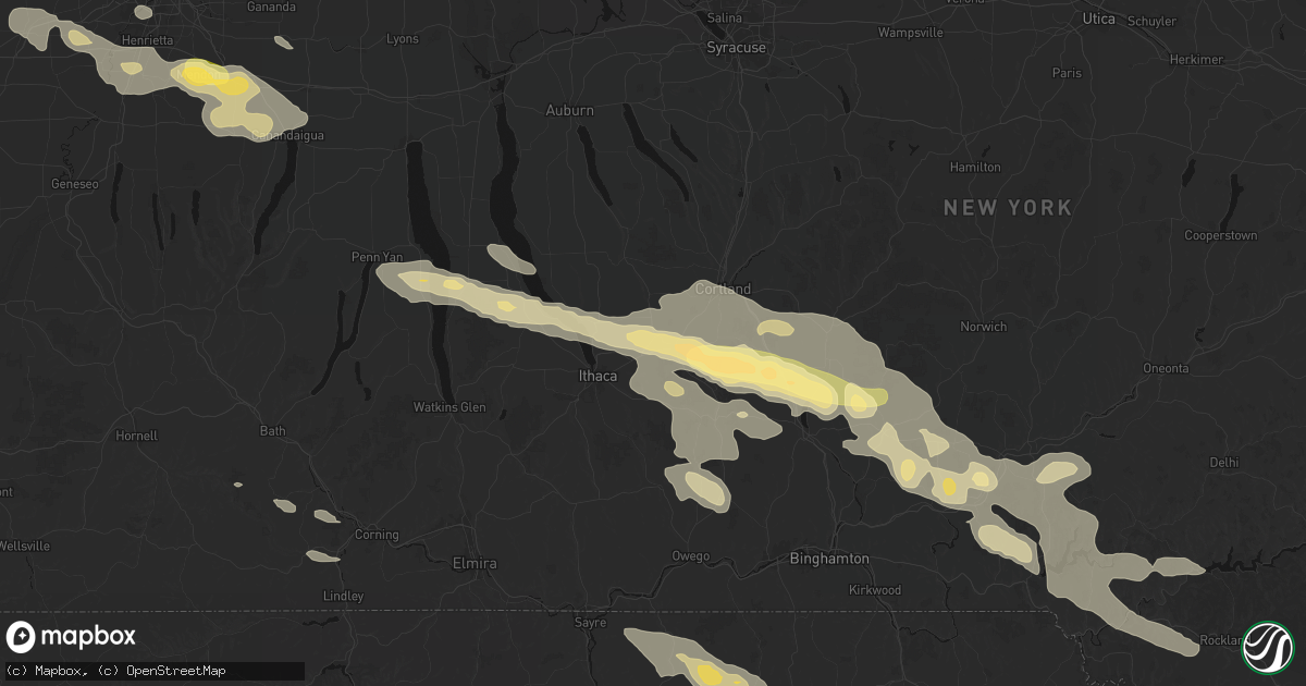 Hail map in Freeville, NY on July 18, 2026