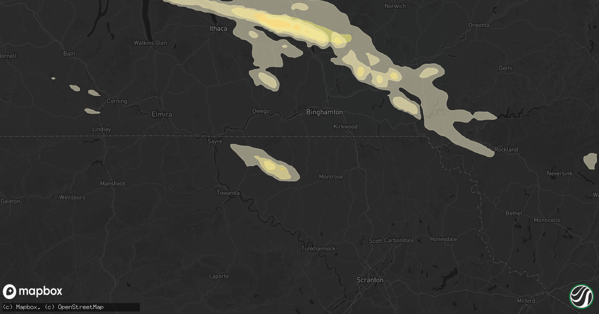 Hail map in Friendsville, PA on July 18, 2026