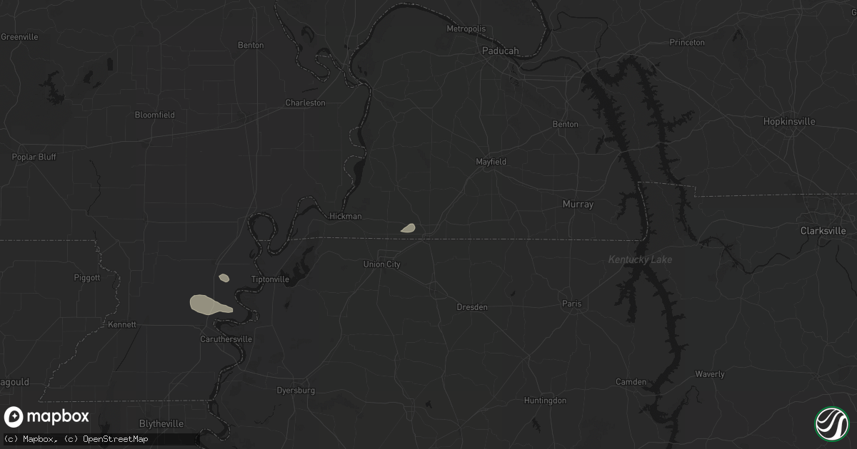 Hail map in Fulton, KY on July 18, 2026