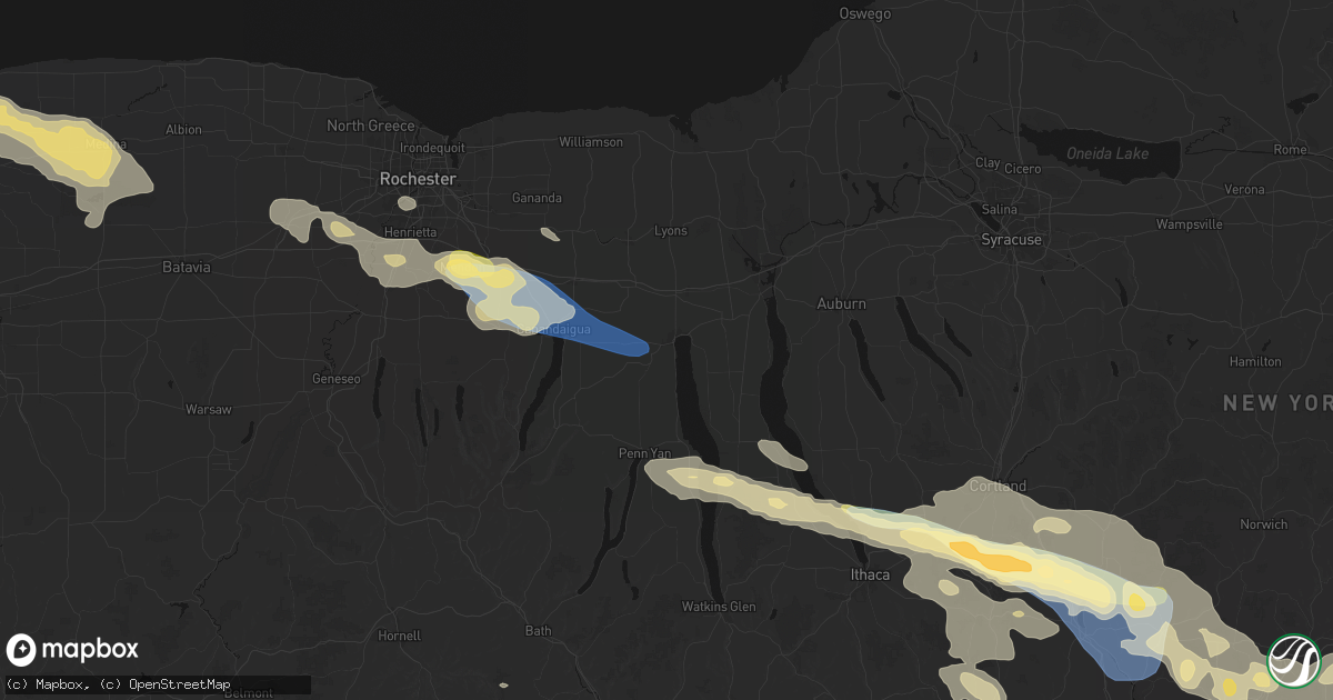 Hail map in Geneva, NY on July 18, 2026