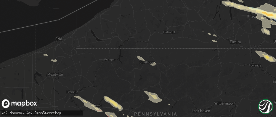 Hail map in Gifford, PA on July 18, 2026