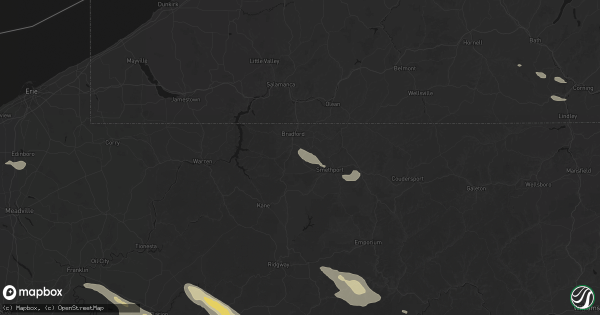 Hail map in Gifford, PA on July 18, 2026