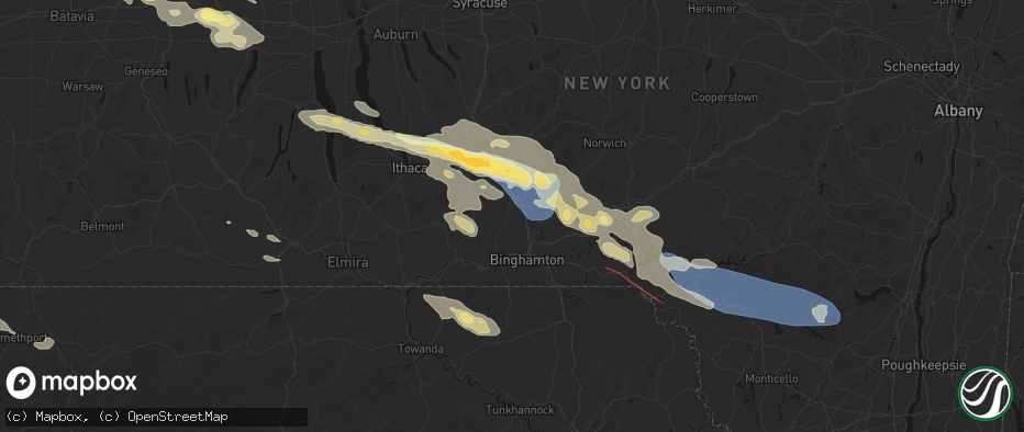 Hail map in Glen Aubrey, NY on July 18, 2026