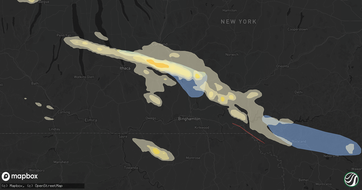 Hail map in Glen Aubrey, NY on July 18, 2026