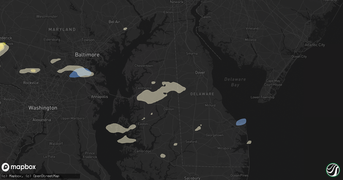 Hail map in Goldsboro, MD on July 18, 2026
