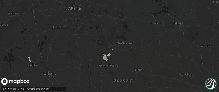 Hail map in Gray, GA on July 18, 2026