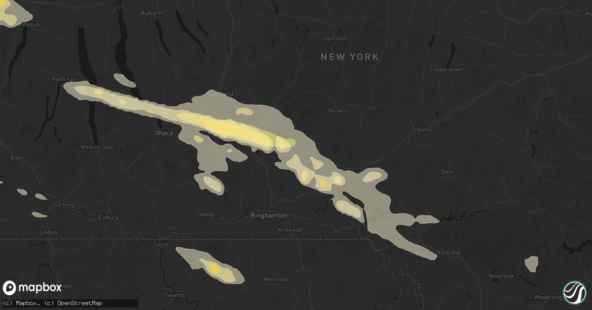 Hail map in Greene, NY on July 18, 2026