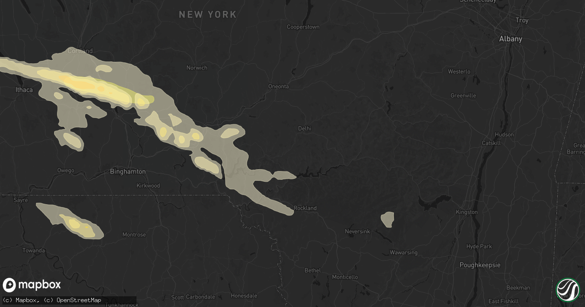 Hail map in Hamden, NY on July 18, 2026