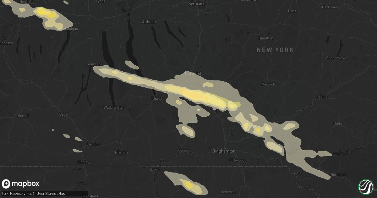 Hail map in Harford, NY on July 18, 2026