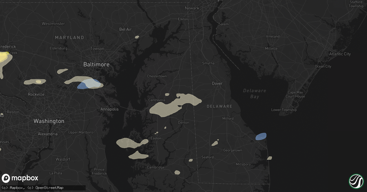 Hail map in Henderson, MD on July 18, 2026