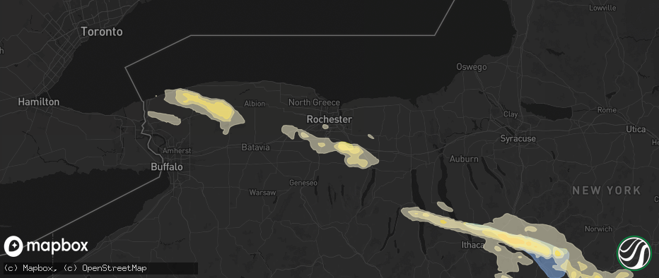 Hail map in Henrietta, NY on July 18, 2026