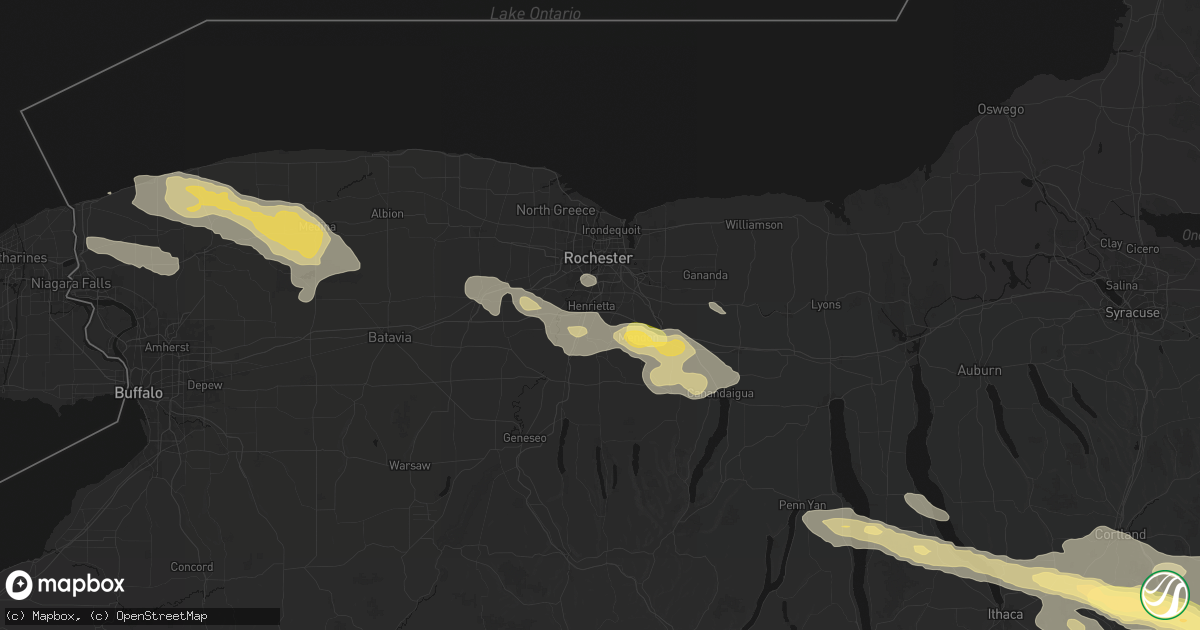 Hail map in Henrietta, NY on July 18, 2026