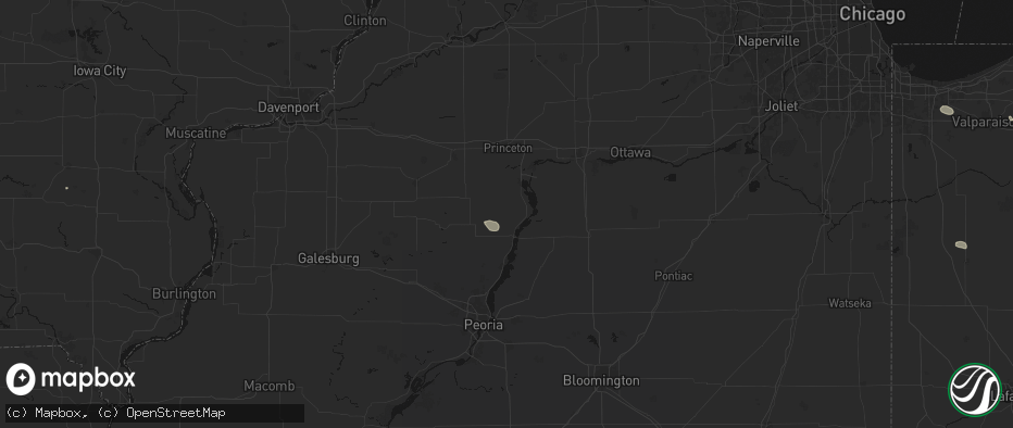 Hail map in Henry, IL on July 18, 2026