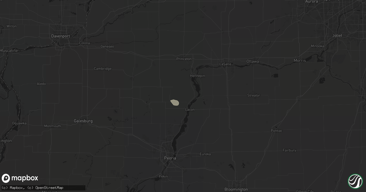 Hail map in Henry, IL on July 18, 2026