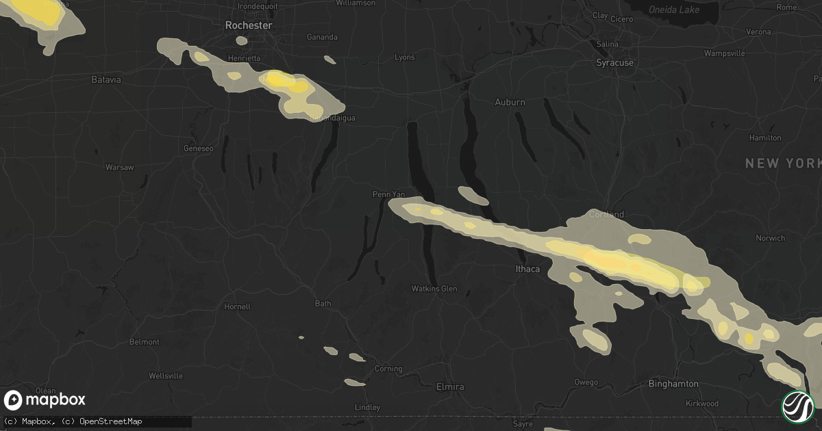 Hail map in Himrod, NY on July 18, 2026