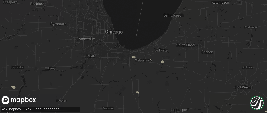 Hail map in Hobart, IN on July 18, 2026