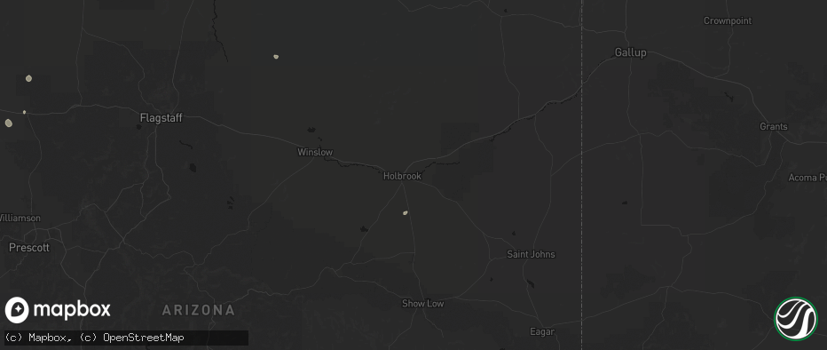 Hail map in Holbrook, AZ on July 18, 2026