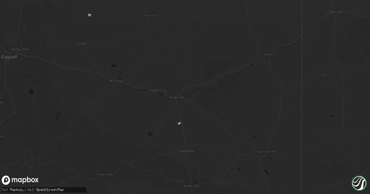 Hail map in Holbrook, AZ on July 18, 2026