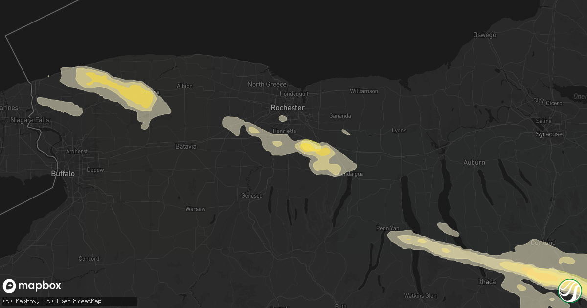 Hail map in Honeoye Falls, NY on July 18, 2026