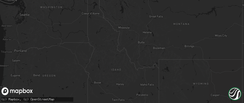 Hail map in Idaho on July 18, 2026