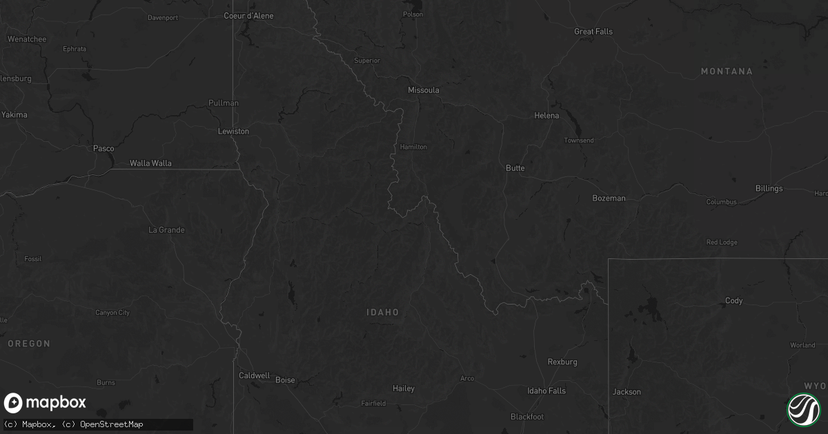 Hail map in Idaho on July 18, 2026