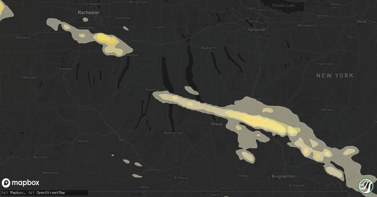 Hail map in Interlaken, NY on July 18, 2026