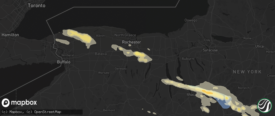 Hail map in Ionia, NY on July 18, 2026